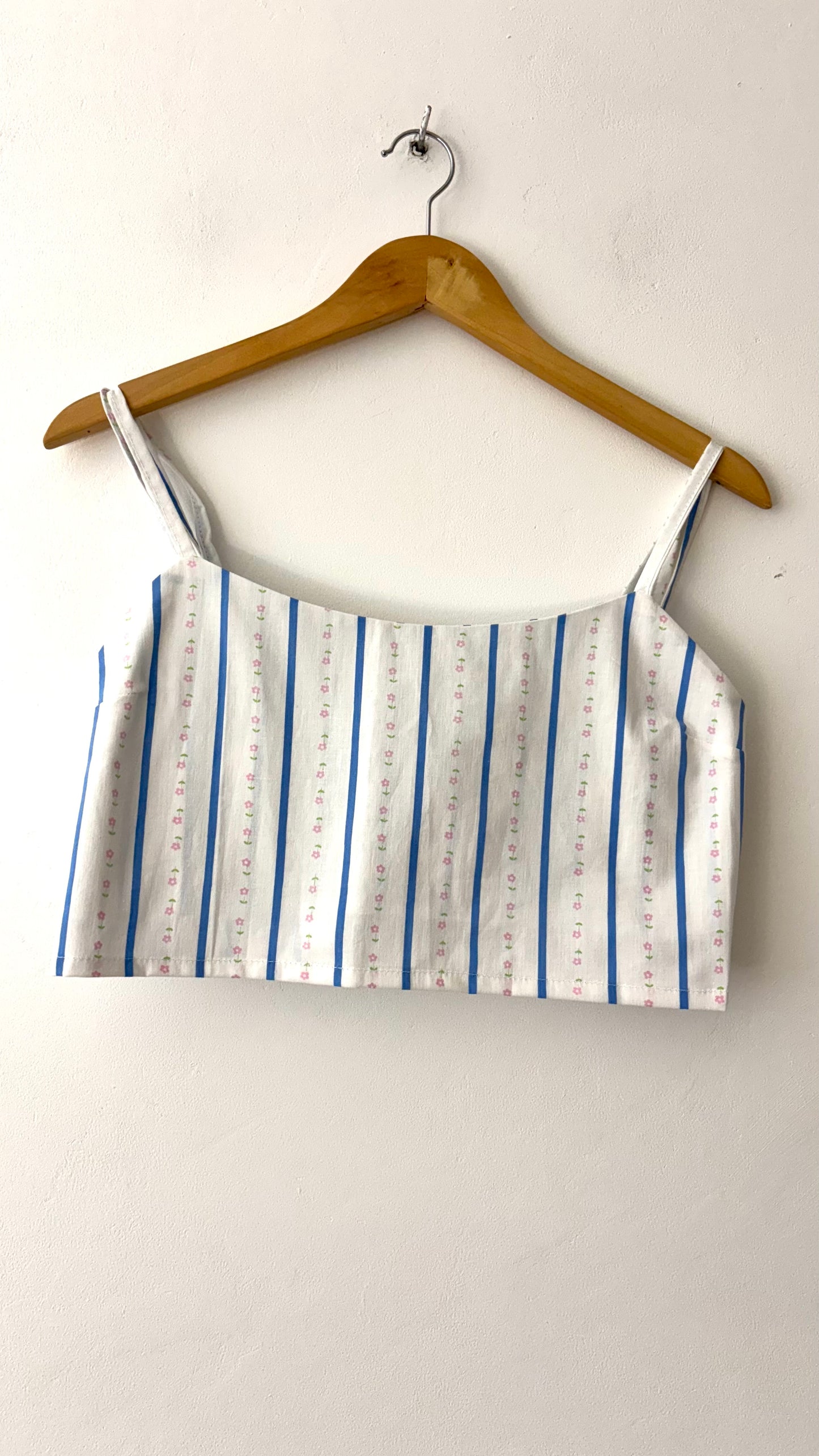 Crop Top Rayé Fleurs - S